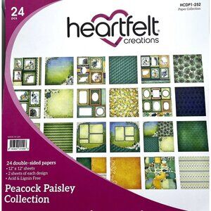 Heartfelt Creations Peacock Paisley Collection Paper Pad 12x12 Retired
